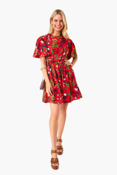 Engine Red Botanical Garden Greenwich Dress